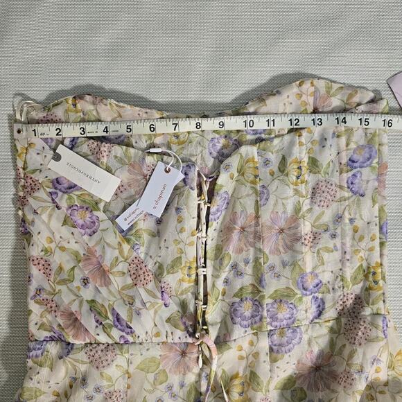 V.  Chapman Rosamund Organza Strapless Sweetheart Corset Drop-Waist Maxi 12 NWT - Picture 9 of 15